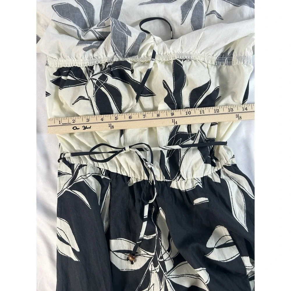 Stitch & Feather Side Slit Strapless Maxi Dress Sz M Black/Beige Resort Cocktail - Picture 8 of 10
